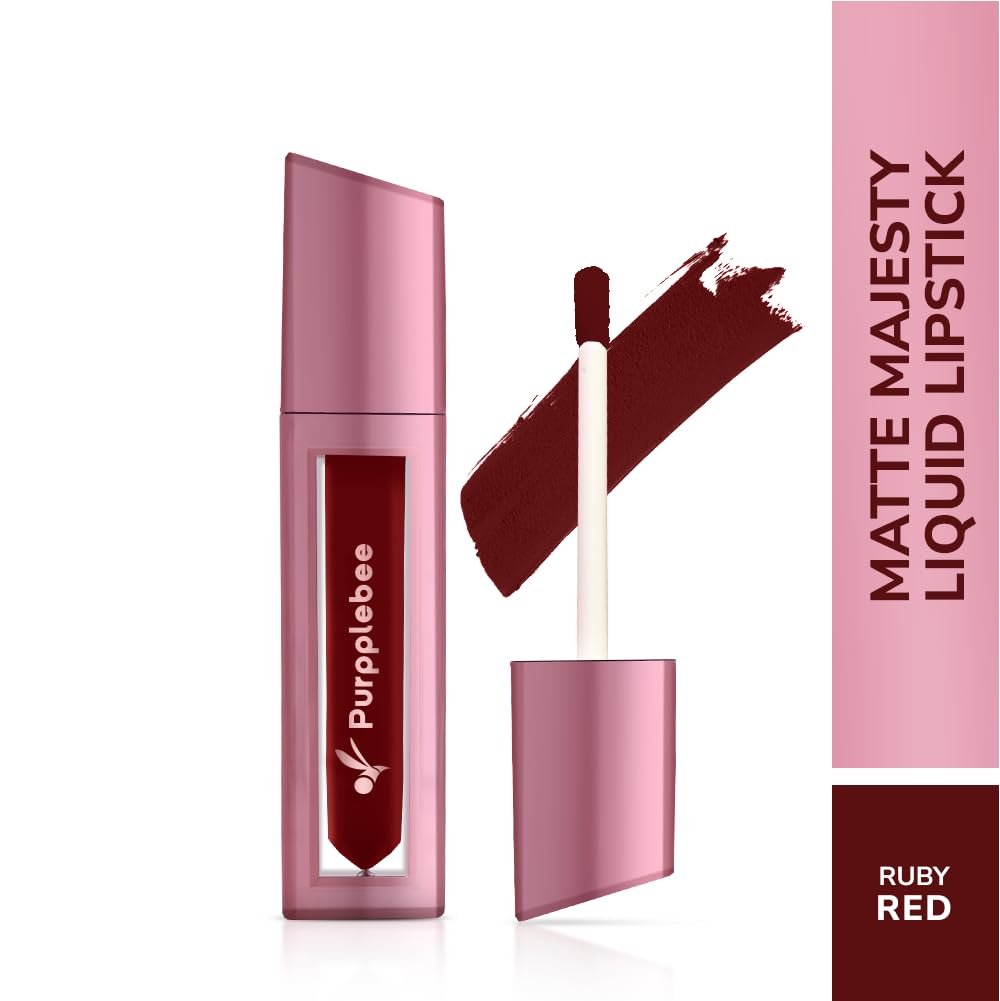 MATTE Majesty Liquid Lipstick Smudged Proof Long Lasting Highly Pigmented Water Proof Matte Liquid Lipstick (Rubby Red)