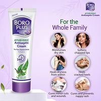BOROPLUS Antiseptic Cream, 24 Hour Moisturisation, Ayurvedic, Neem, Tulsi & Aloe Vera, 80ml (Pack of 3)