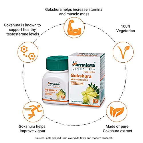 Himalaya Gokshure Men's Wellness Tablets Tribulusimproves Vigour Tablets 60 Count Wellness Pure Herbs Meshashringi Metabolic Wellness 60 Tablet