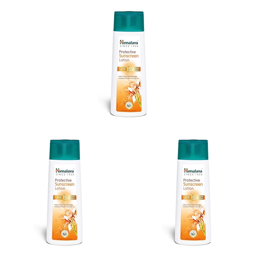 Himalaya Herbals Protective Spf 15 All Skin Sunscreen Lotion, 100Ml (Pack Of 3), 3 Count