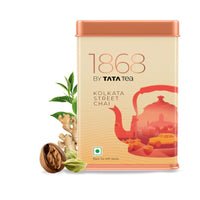 1868 by TATA Tea Kolkata Street Chai, Blend of Assam Black Tea, Ginger, Cardamom, Nutmeg, Spicy, Strong, Sweet, Whole Loose Leaf, From House of TATA (30 Cups/100g)