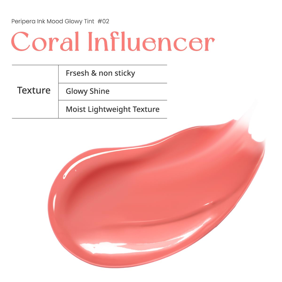 Peripera Lip Tint 02 Coral Influencer (Glossy)