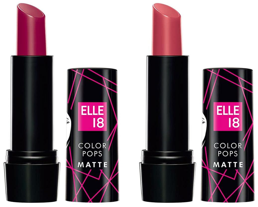 Lakmé Elle 8 Lipstick Berry Tea (Matte) & Elle18 Lipstick Pink Kiss (Matte)