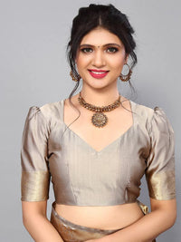 Satrani Women's Jacquard Poly Silk Saree With Unstitched Blouse Piece