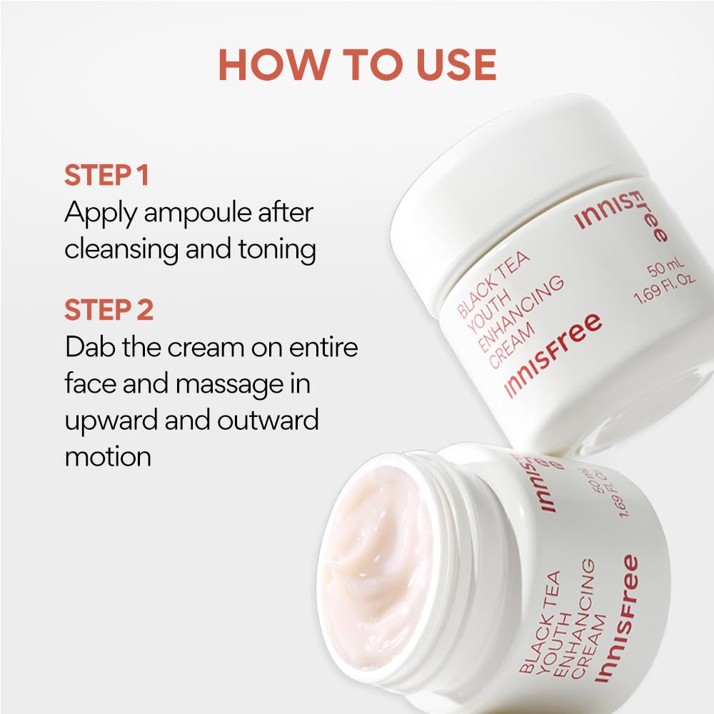 Innisfree Black Tea Youth Face Lotion 170ml | Anti-Aging Korean Skincare for Firming, Nourishing, & Revitalizing , Boosts Skin Elasticity, Reduces Fine Lines & Wrinkles, Hydrating, Brightening