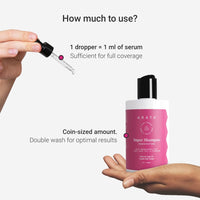 Arata Grow Strong Combo | Intensive Hair Growth Serum & Super Shampoo | Boost Hair Growth | Reduce Hair Loss | Smooth & Shiny Hair | 3% Redensyl, Biotin, Protein, Vitamins | 300ml + 30ml