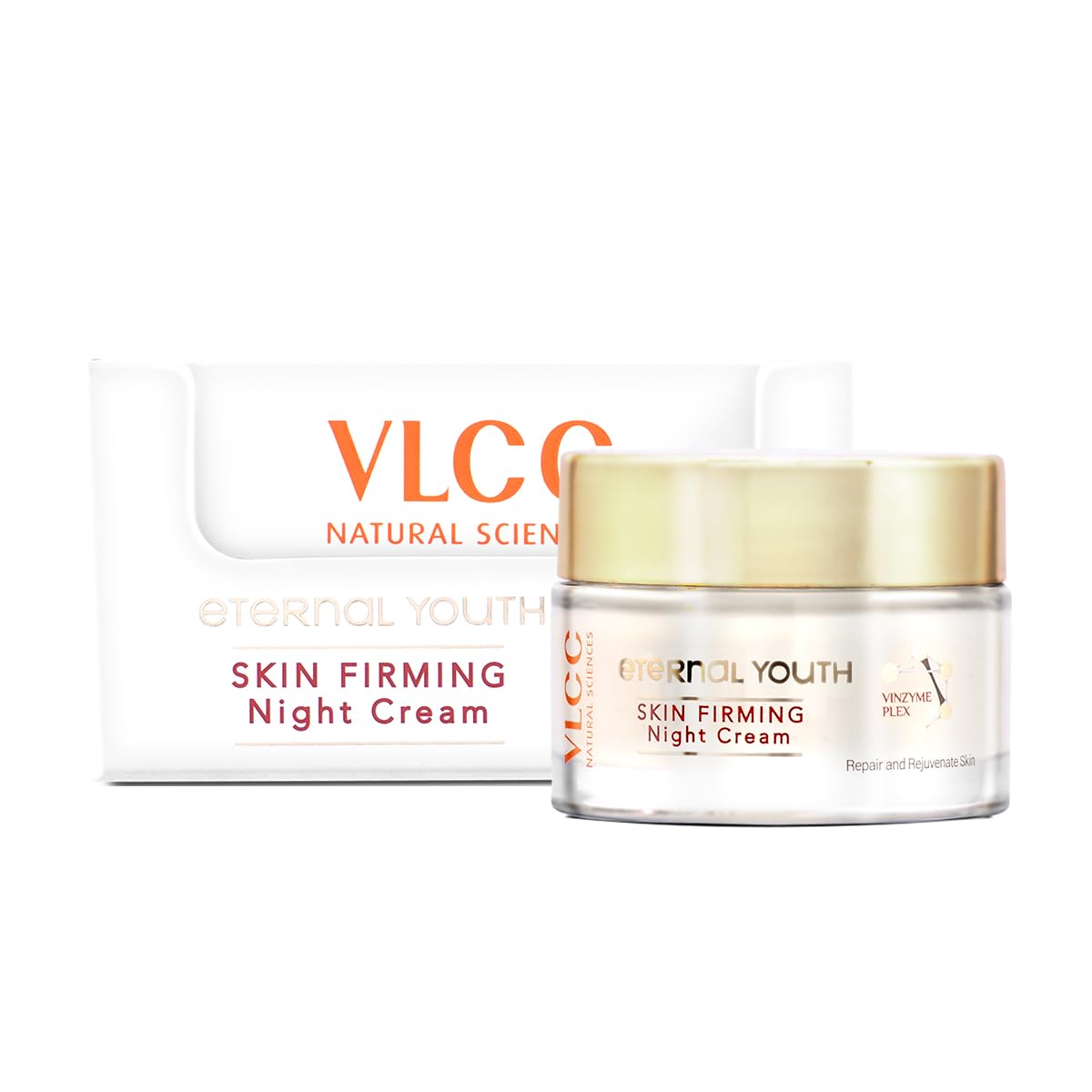 VLCC Eternal Youth Skin Firming Night Cream - 50g | Tightens and Firms Skin | All Night Repair Cream | Minimizes Signs of Ageing | Skin Repairment | With Vinzyme Plex, Niacinamide, Vitamin E.