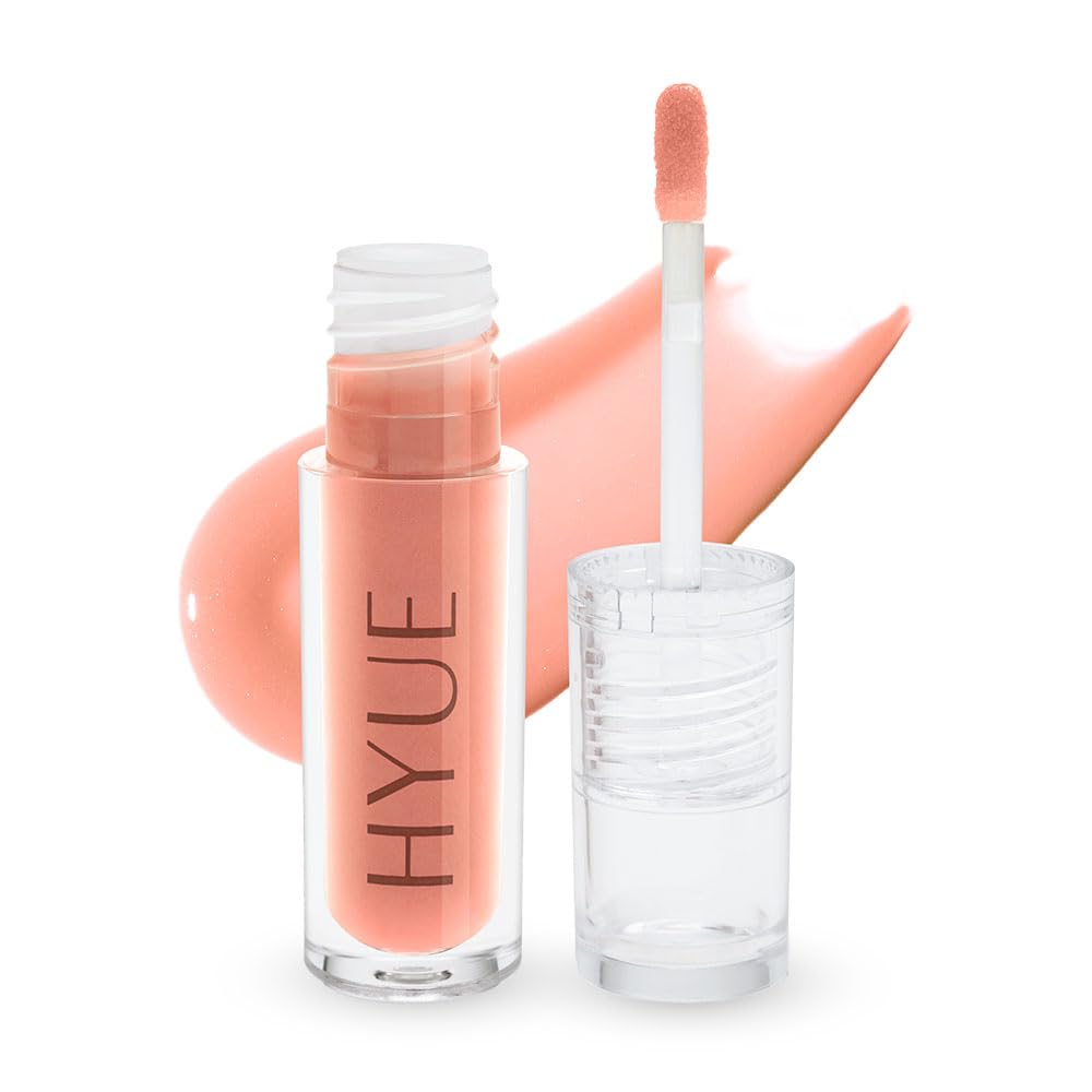 HYUE HydraPlump™ Lip Plumper | 4 ml | Long-term Plumping Effect & Hydration | Non-sticky Formula with Cooling Ice Cube sensation | Jojoba Oil, Vit E & Pomegranate Extract | Flat-tip Applicator (Skinny Dip, 4)