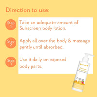 WishCare Sunscreen Body Lotion with SPF 50 PA+++ - Broad Spectrum UVA & UVB Protection, No White Cast, Enriched with Carrot Seed & Raspberry - Body Sunscreen Lotion 200ml