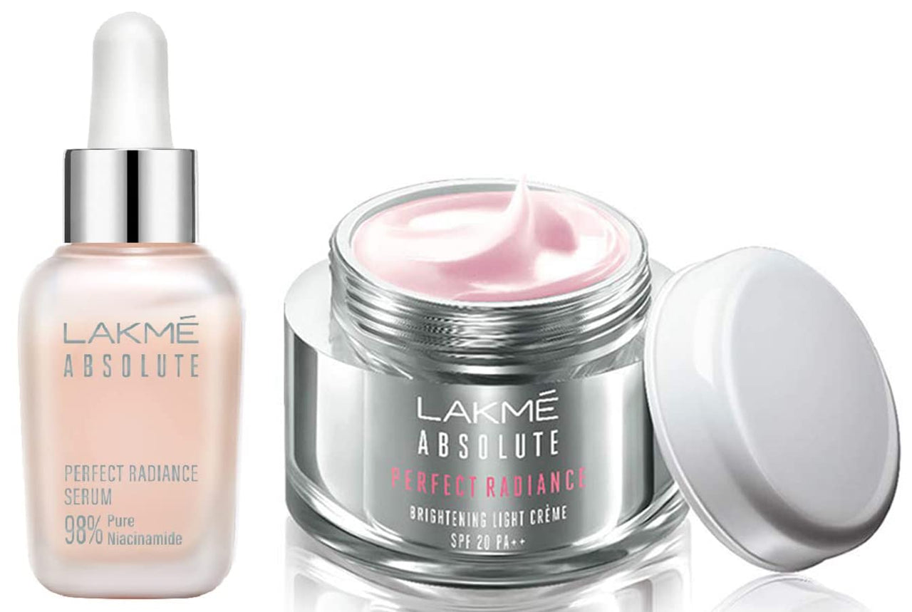 Lakmé Absolute Perfect Radiance Skin Brightening Day Creme, Light, 50G And Absolute Perfect Radiance Skin Serum, Lightening & Brightening, 30Ml