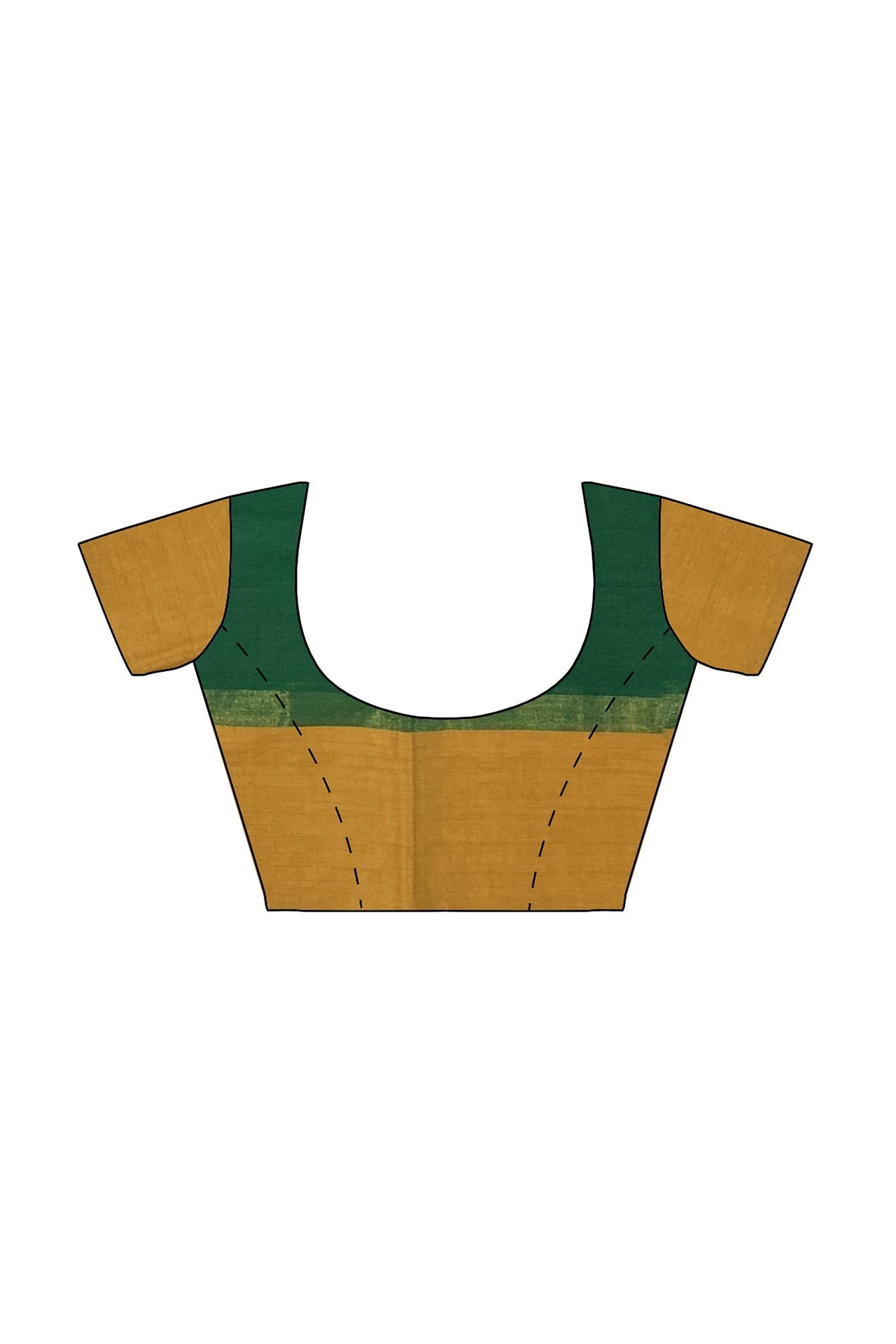 SENSAN Women’s Handloom Kanchi Cotton Saree with Blouse Piece [SKU:430] Light Beige×Navy Blue