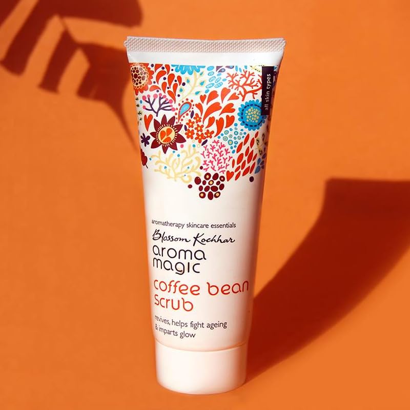 Aroma Magic Coffee Bean Scrub | Treats blackheads, brightens, clears pores, & protects skin With shea butter, olive oil, honey, lemongrass, juniper berry & grapefruit essential oil | All Skin - 100 ml
