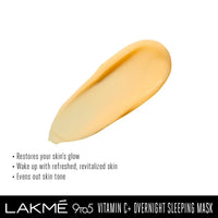 Lakmé 9to5 Vitamin C+ Overnight Sleeping Mask | Wake up to glowing skin | Enriched with Shea Butter | Mosturizes Skin | For Dry, Normal, Oily, Sensitive & Combination Skin| 50 g