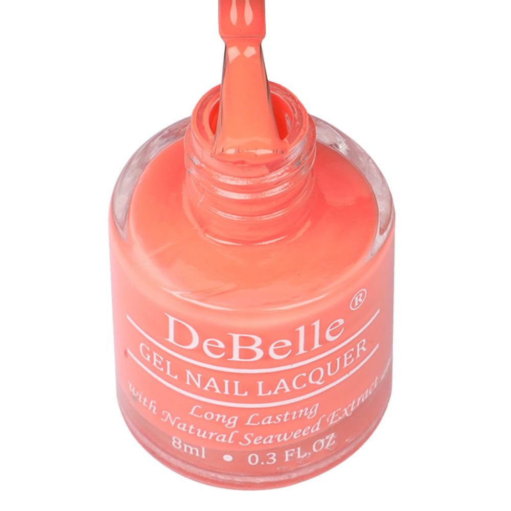 Debelle Gel Nail Polish Peach Pannacotta (Creamy Peach Nail Paint)|Non Uv - Glossy Finish |Chip Resistant | Seaweed Enriched Formula| Long Lasting|Cruelty And Toxic Free| 8Ml