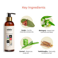 Vedix Dhavath Hairfall Shampoo | Bhringraj Shampoo For Hair Growth | Sulphate Free Ayurvedic Shampoo | 200 ml