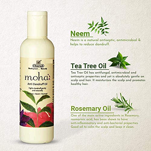 moha: Anti Dandruff Oil With Benefits Of Tea Tree Oil, Neem Oil, Hibiscus OIl, Rosemary Oil | Unisex Hair Oil For All Hairs - 100ml (Pack of 1)
