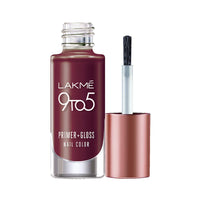 Lakmé 9 To 5 Primer + Glossy Finish Nail Colour & Nail Color Remover Combo, 6 Ml