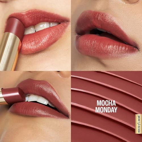 Lakmé 9to5 Lipstick, Hya Matte, with Hyaluronic Acid for hydrated lips, Monday Mocha 3.6gm