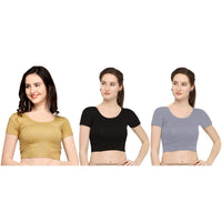 Life Win Stretchable Blouse 28 to 46 Size Cotton Lycra for Women