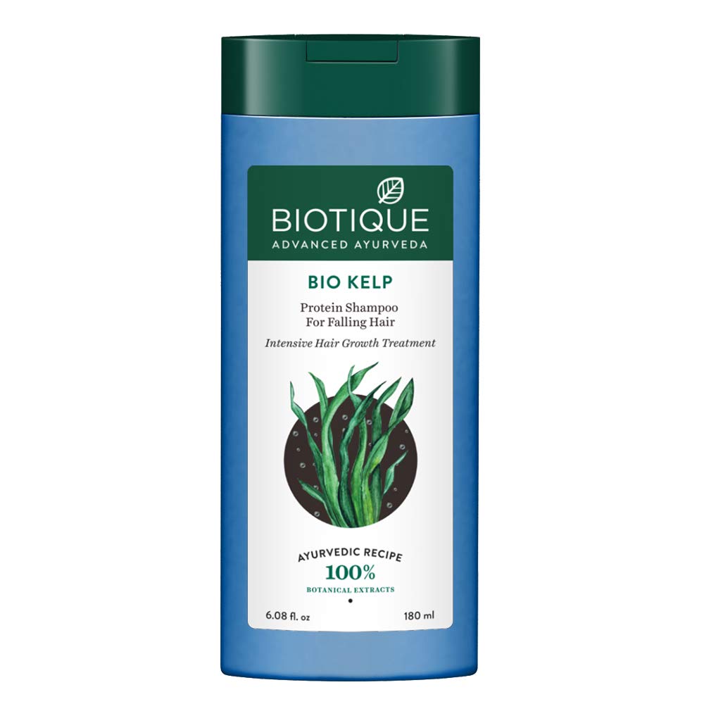 Biotique Bio Kelp Fresh Growth Protein Shampoo, 190ml & Bio Kelp Protein Shampoo For Falling Hair Intensive Hair Regrowth Treatment, 180ml