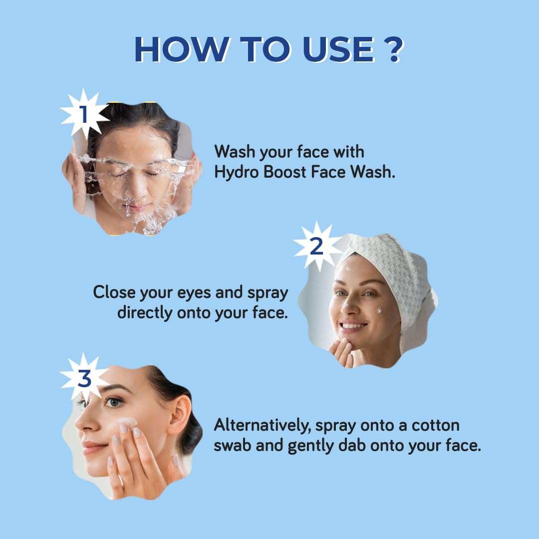 Moody 7D Hydro Burst Hydrating Face Mist & Essence Toner with Hyaluronic Acid Vitamin B5 & Rice Water for Hydrated & Plumped Skin | Face Mist for Soothing And Pore Tightening | Alcohol-Free Toner for Glowing Skin |100% Vegan | 72 Hour Hydration,110ml