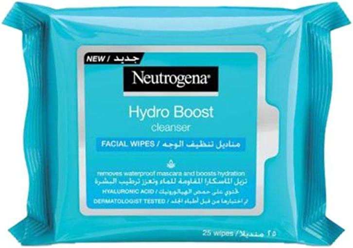 Neutrogena Hydro Boost Facial Wipes Cleanser 25 Wipes
