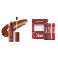 MARS Drip Lip Mist for Women (4.5 ml) (06-Cocoa Drip) Matte Box Set of 3 Lipsticks for Women (3x3.2 gm) (01-Red & Maroon)