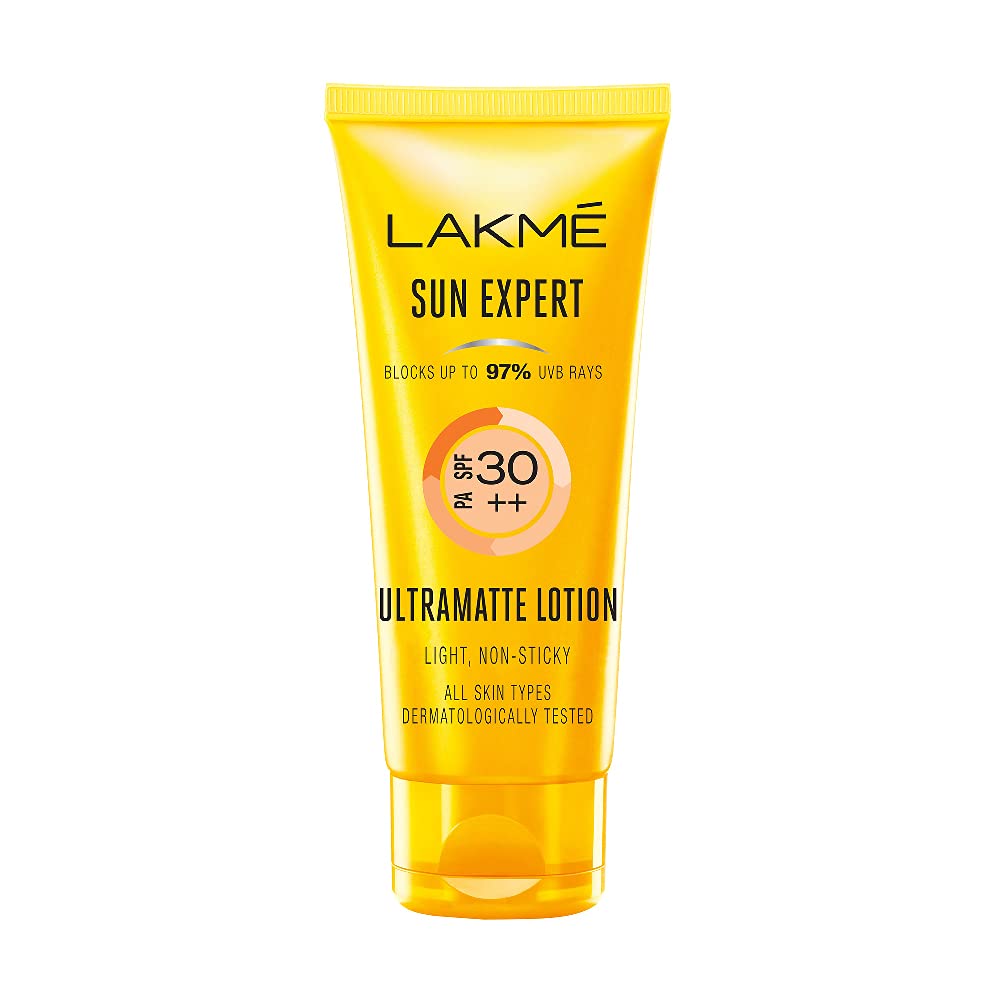 Lakmé Sun Expert SPF 30 PA++ Ultra Matte Lotion Sunscreen, Blocks Upto 97% Harmful Sunrays, 50 ml For All Skin type & Eyeconic Kajal, 0.35g, Deep Black New Matte Finish