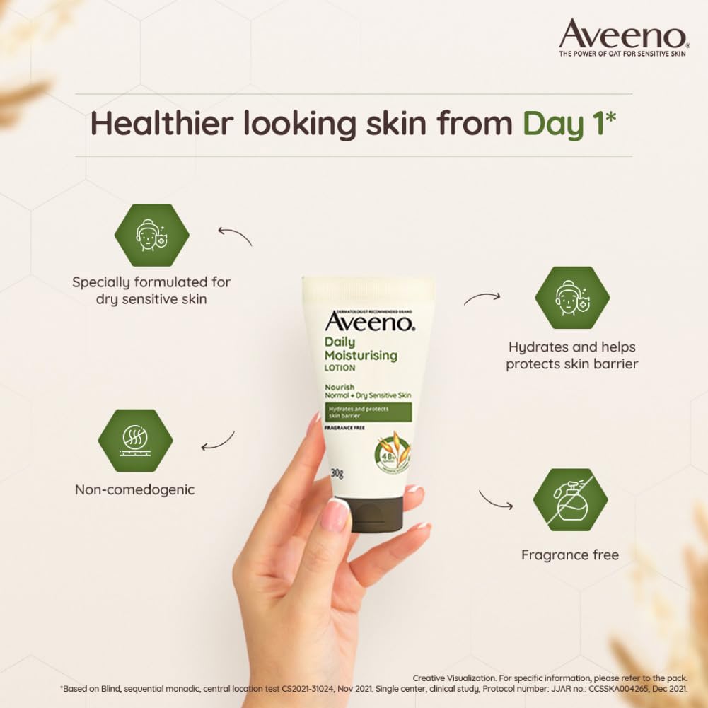 Aveeno Body Wash- Daily Moisturizing Wash For Normal To Dry Skin, 354 ml with Lotion 30 ml FREE