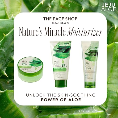 The Face Shop Jeju Aloe Fresh Soothing Foam Cleanser | Gel to Foam cleanser for Skin,Body and Face | Hydrating & cooling cleanser, 150ml