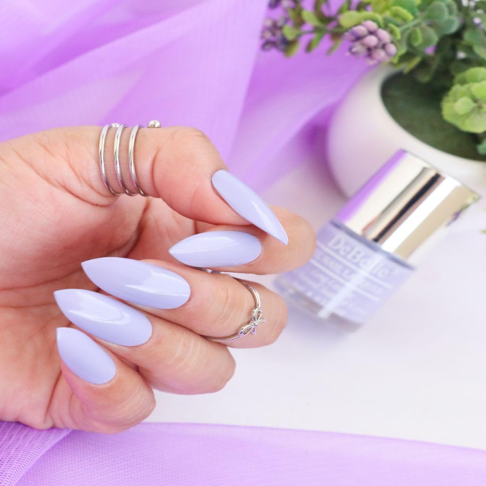 DeBelle Gel Creme Finish Nail Polish Blueberry Bliss (Light Lavender), 8 Ml - Enriched With Natural Seaweed Extract, Cruelty Free, Toxic Free