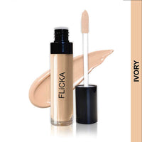 FLiCKA Cover Story Liquid Light Weight Translucent Concealer With Full Coverage For Women| Contains SPF, Argan & Avacado Oil| Concealer For Face Makeup, 01 Ivory, 9.ml