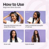 MANETAIN Beginner Basic Bundle | Moisturising Shampoo 100ml & Multipurpose Conditioner 100gm | Protein/Moisture Balanced for Curly, Wavy & Frizzy Hair | Frizz Control, Hydrating, Strengthening, Curl Enhancing | CG Friendly