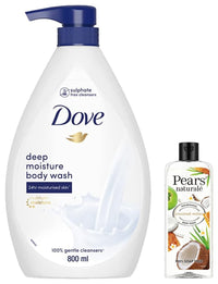 Dove Deeply Nourishing Body Wash, 800 ml & Pears Naturale Nourishing Coconut Water Bodywash, 250 ml