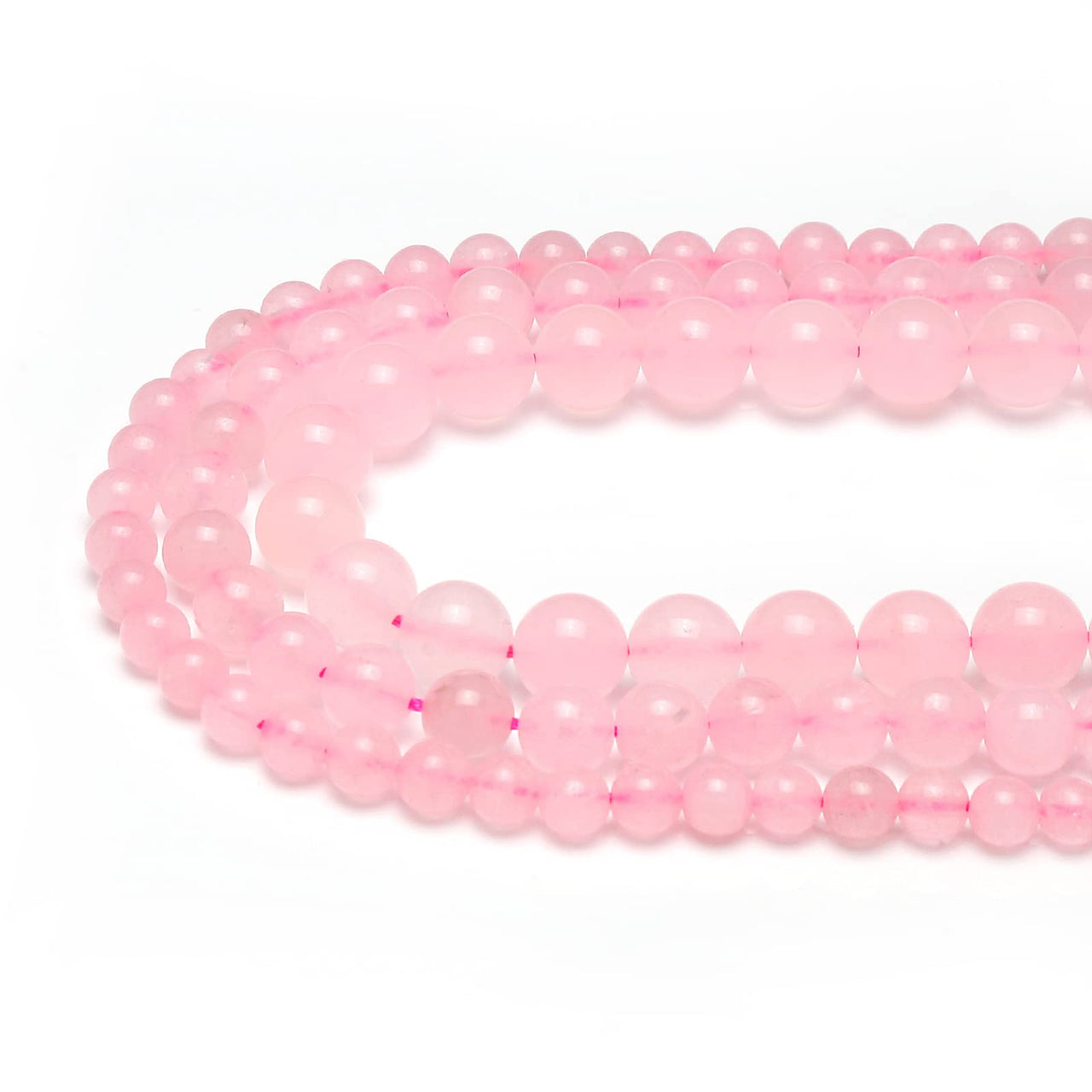 45pcs 8mm Natural Rose Quartz Gemstone Beads Energy Healing Crystal Round Loose Stone Beads for Jewelry Making, DIY Bracelets Necklaces