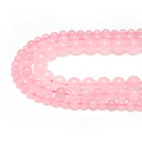 45pcs 8mm Natural Rose Quartz Gemstone Beads Energy Healing Crystal Round Loose Stone Beads for Jewelry Making, DIY Bracelets Necklaces