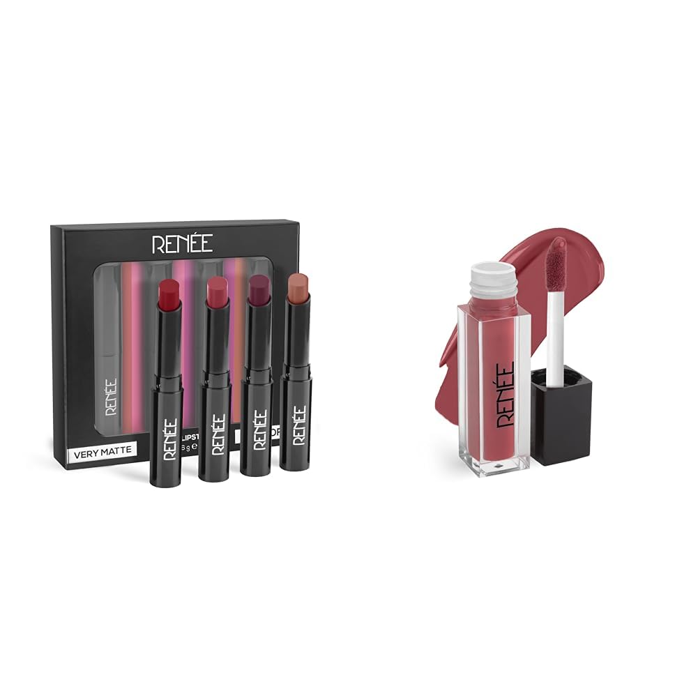 RENEE Very Matte - Pack Of 4 Matte Lipsticks & Stay With Me Mini Matte Lip Color Combo
