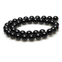 MJDCB 7A Natural Black Agate Gemstone Loose Beads Round 6mm Crystal Energy Stone Healing Power for Jewelry Making