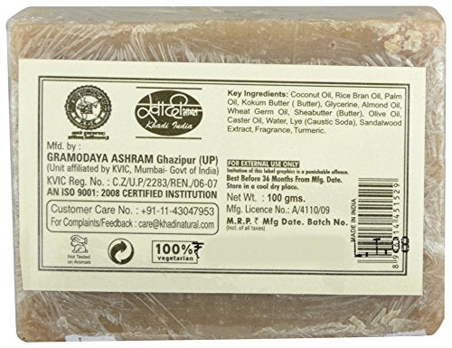 KHADI NATURAL Woody Sandal & Honey Soap,100gms (Pack of 2)