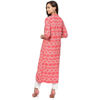 anubhutee Coral Abstract Printed A-Line Regular Kurta for Women