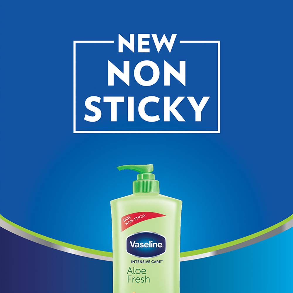 Vaseline Intensive Care Aloe Fresh Body Lotion, With 100% Aloe Extract, Non Greasy, Non -Sticky Formula For Hand & Body, 400 ml
