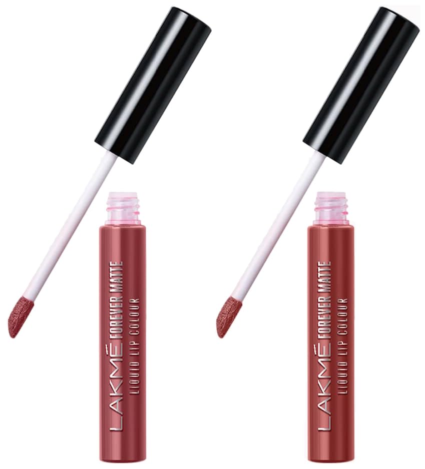 Lakmé Forever Matte Liquid Lip 39 Mauve Petal & Lakmé Forever Matte Liquid Lip 36 Nude Charm