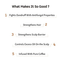 mCaffeine Anti Dandruff Shampoo for Women & Men | Shampoo for Dry Scalp & Dandruff | Goodness of Coffee, Natural AHA & Cinnamon | SLS & Paraben Free - 250ml