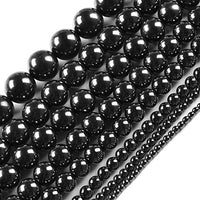 Natural Stone Beads 8mm Hematite Gemstone Round Loose Beads Crystal Energy Stone Healing Power for Jewelry Making DIY,1 Strand 15