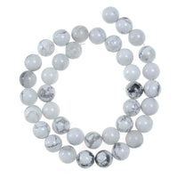 Natural Stone Beads 8mm White Howlite Gemstone Round Loose Beads Crystal Energy Stone Healing Power for Jewelry Making DIY,1 Strand 15