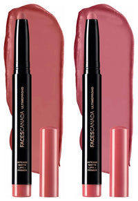 FACES CANADA Ultime Pro HD Intense Matte Lips + Primer - Perfection 01 & FACES CANADA Ultime Pro HD Intense Matte Lipstick + Primer - Tea Rose (Nude)
