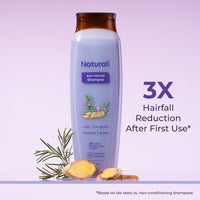 Naturali Anti Hairfall Shampoo | 3x Hair fall Control | With Rosemary, Biotin and Ginseng | No Sulfate No Paraben | Rosemary Shampoo for Hair Growth | 370 ml