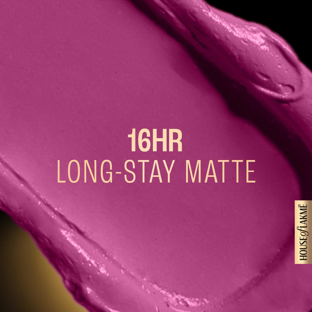 Lakmé Forever Matte Liquid Lip, 16Hr Lipstick, Lightweight & Transferproof - Pink Trip 5.6Ml