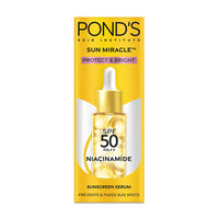 Ponds Sun Miracle SPF 50 PA++ Sunscreen Serum - Protect & Bright, With 1.25% Niacinamide, Prevent & Fade Dark Spots, Lightweight, No White Cast 14ml