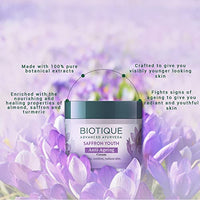 Biotique Saffron Dew Youthful Moisturizer Cream| Protects Skin Cells | Prevents Ageing And Retains Youthful Glow | 100% Botanical Extracts | Suitable For All Skin Types | 50Gm